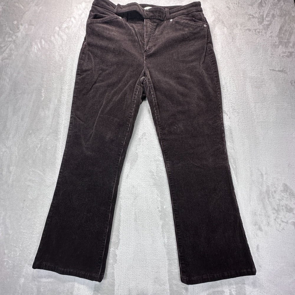 Jones New York Corduroy Bootcut Pants Womens Size 10 Brown High Rise Stretch
